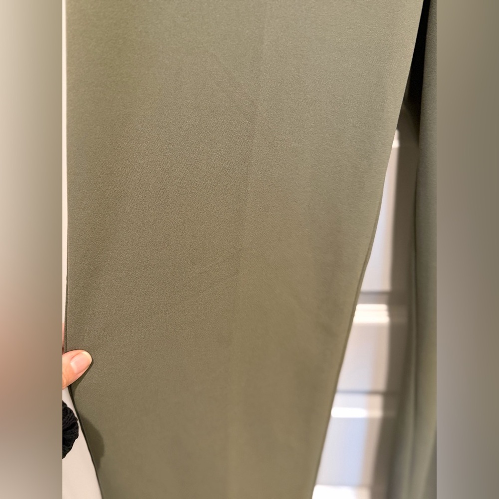 NWT Olive Green Wide Leg Pants Pull On High Rise Casual Lounge S/petite - Picture 6 of 10